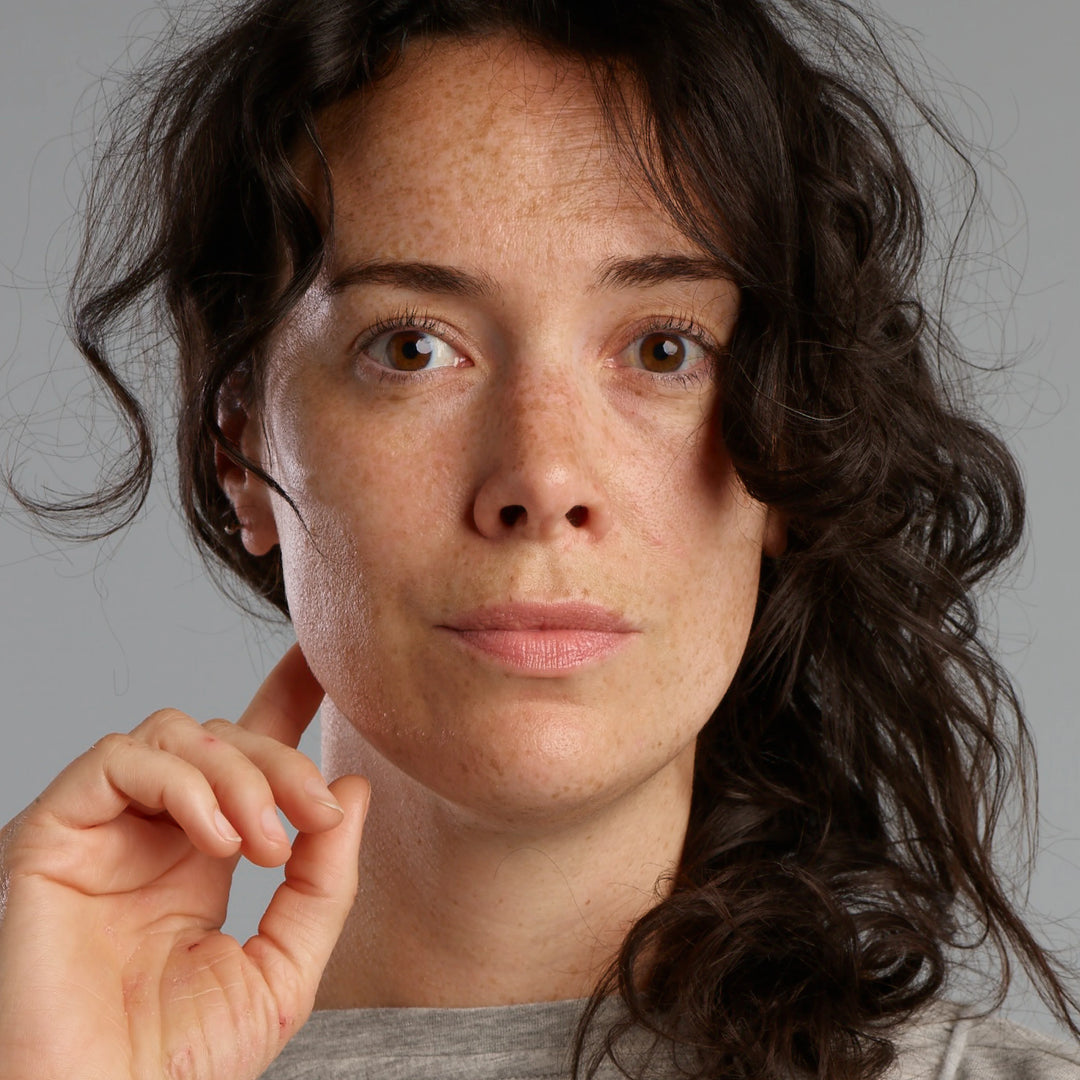 Lady with sensitive skin