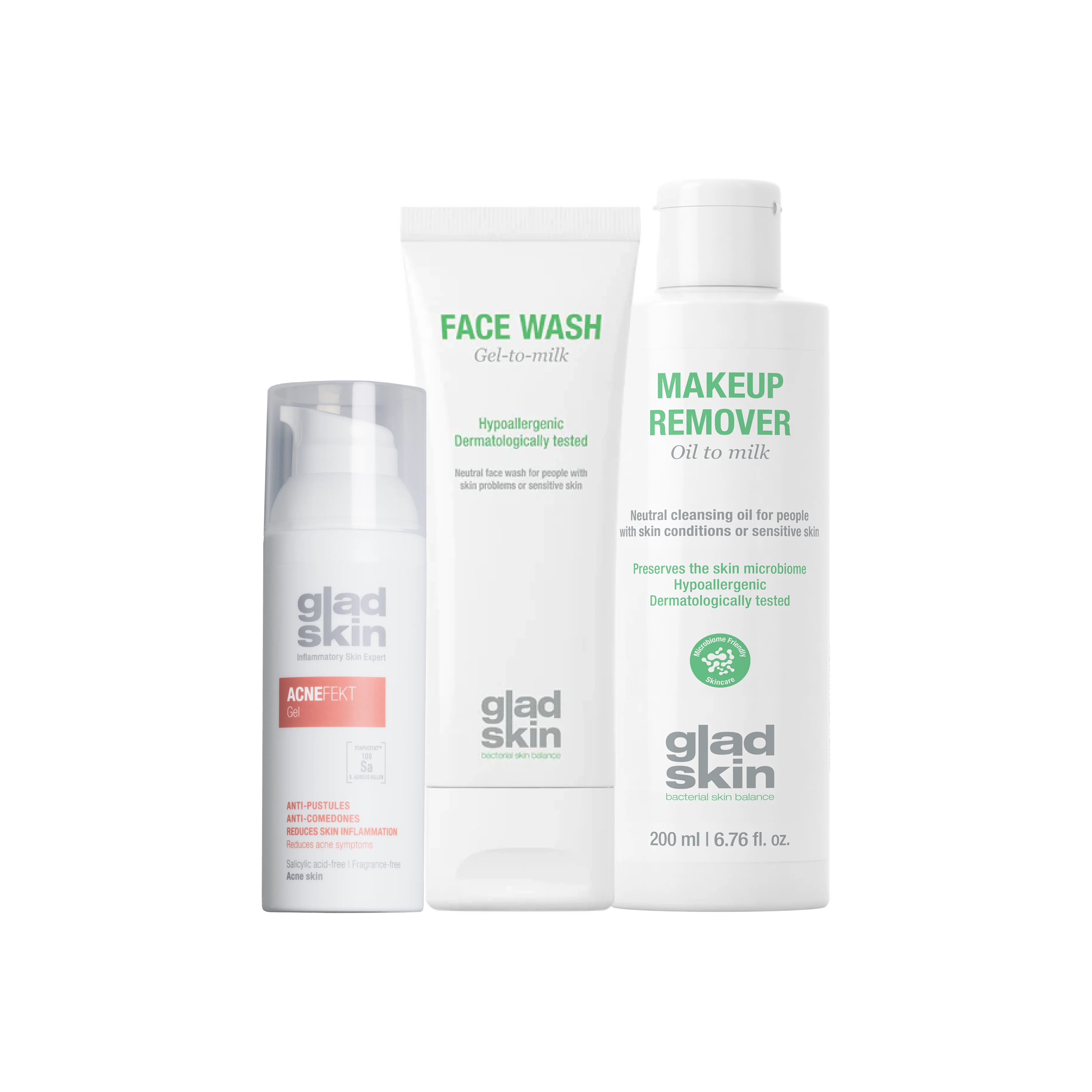 Optimal facial cleansing for acne Cleansing Set Gladskin