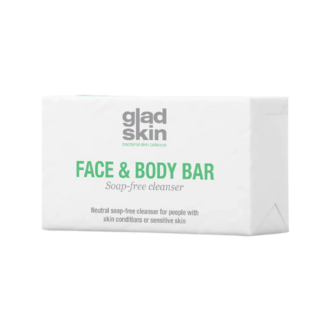 Gladskin Face and Body Bar, neutral soap-free cleanser that gently cleanses and hydrates sensitive skin