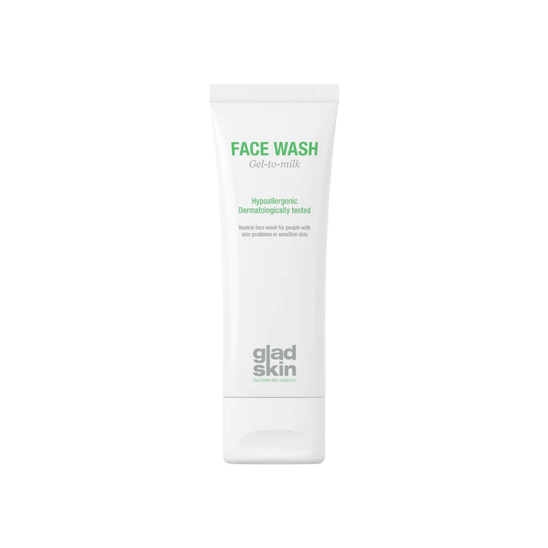 Gladskin Face Wash, cleans and hydrates the skin to prevent skin tightness