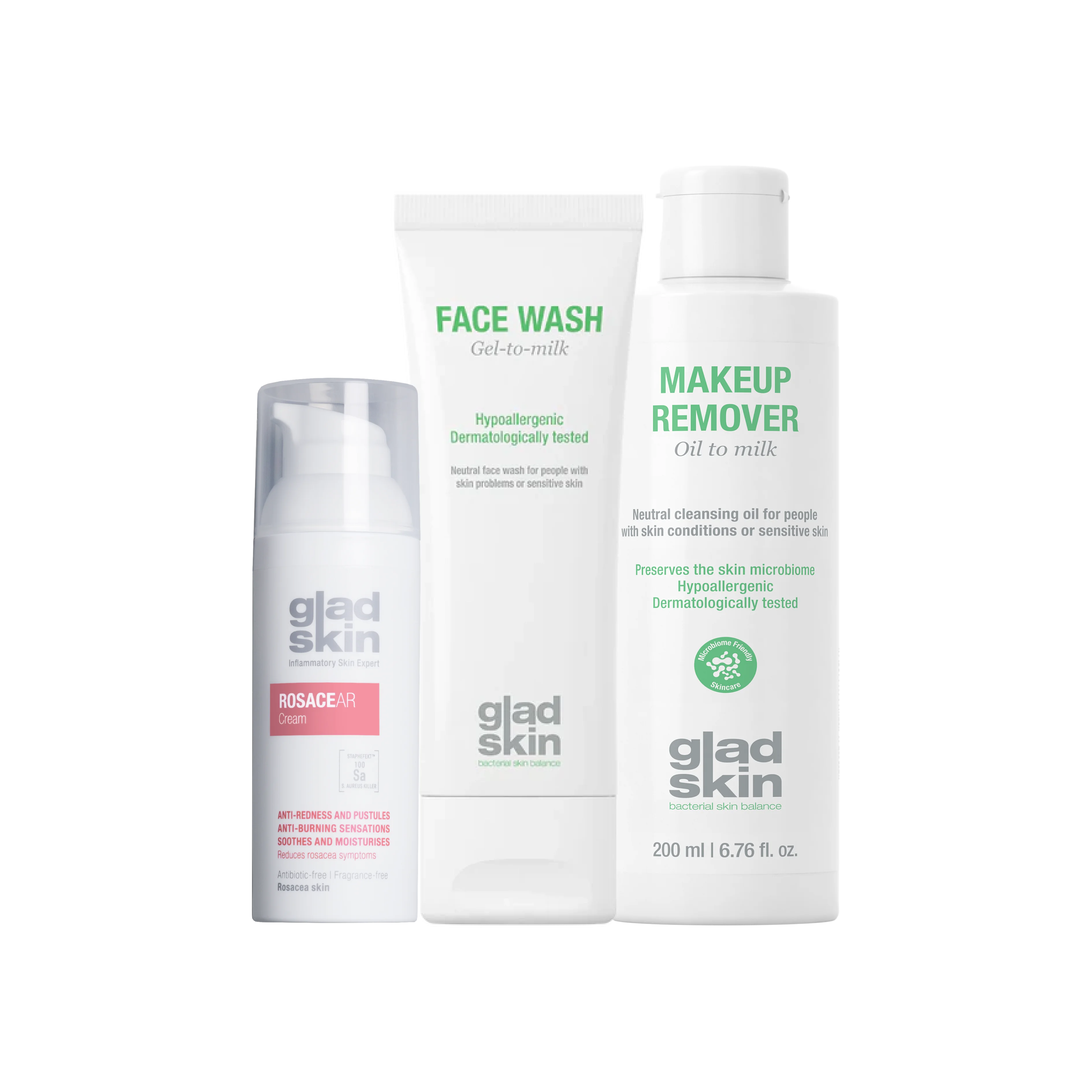 Rosacea Cleansing Cream Set Plus for best care Gladskin