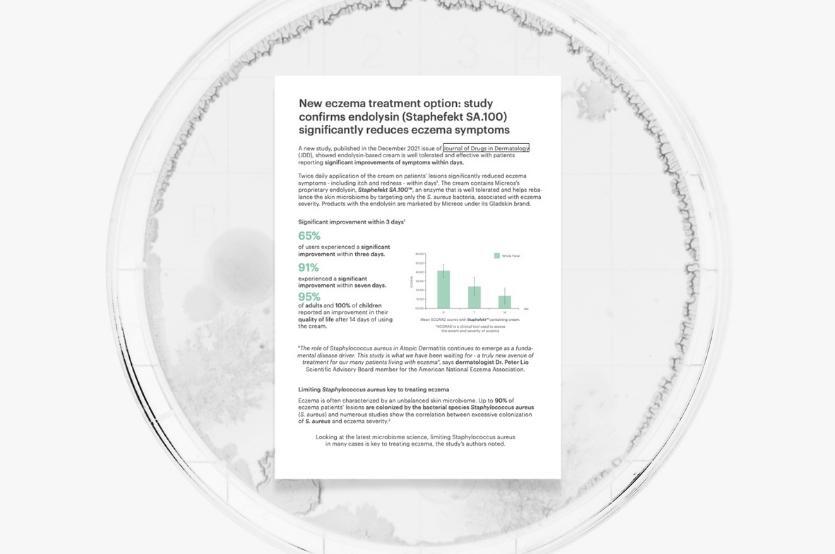 NEW STUDY: Gladskin ingredient Staphefekt™ found to significantly reduce eczema symptoms