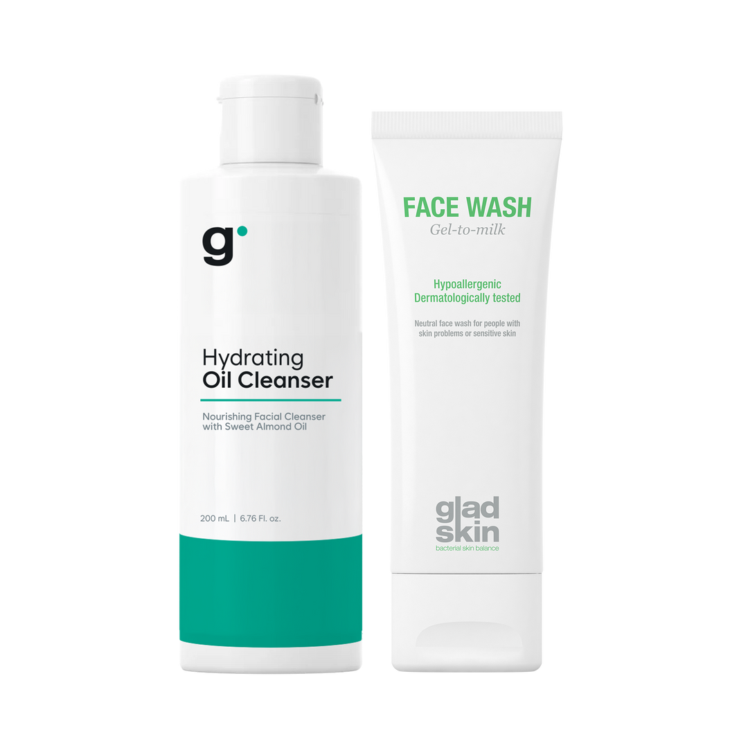 Hydrating Oil Cleanser and Face Wash side by side