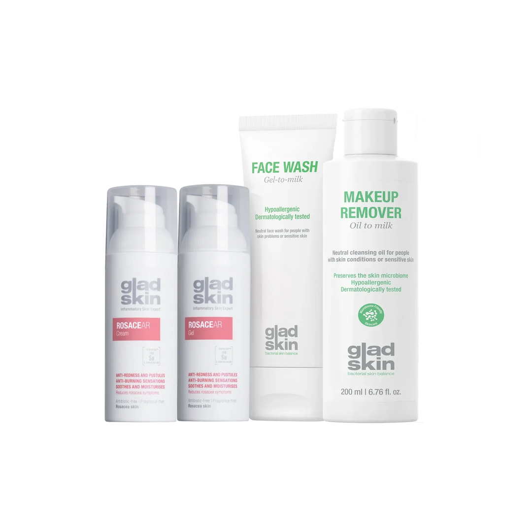 ROSACEAR Care Set Plus, ideal routine to remove makeup, clean, treat and moisturize rosacea-prone skin
